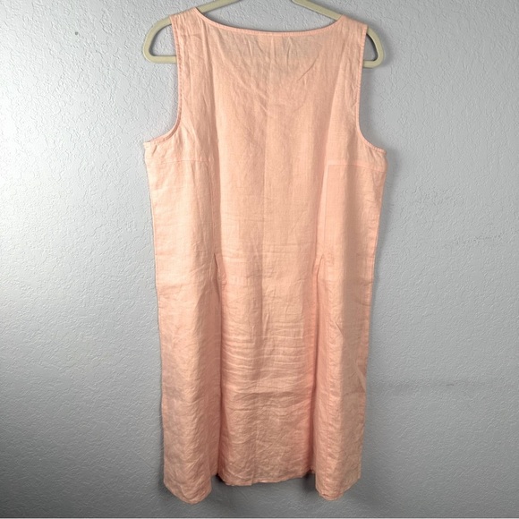 J. Jill Pink/Peach Love Linen Sleeveless Shift Dress Size Medium - Picture 5 of 5